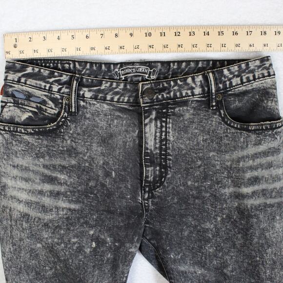 Robins Jean Long Flap Mens 36 Black Gray Studded Biker Y2K D5851 BRNSNAKE - Picture 4 of 12